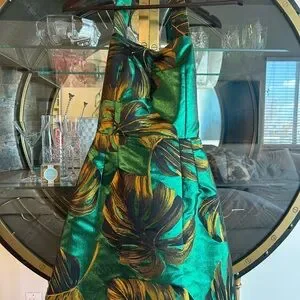 Dolce & Gabbana | Dresses | Dolce Gabbana Green Leaf Print Dress | Poshmark
